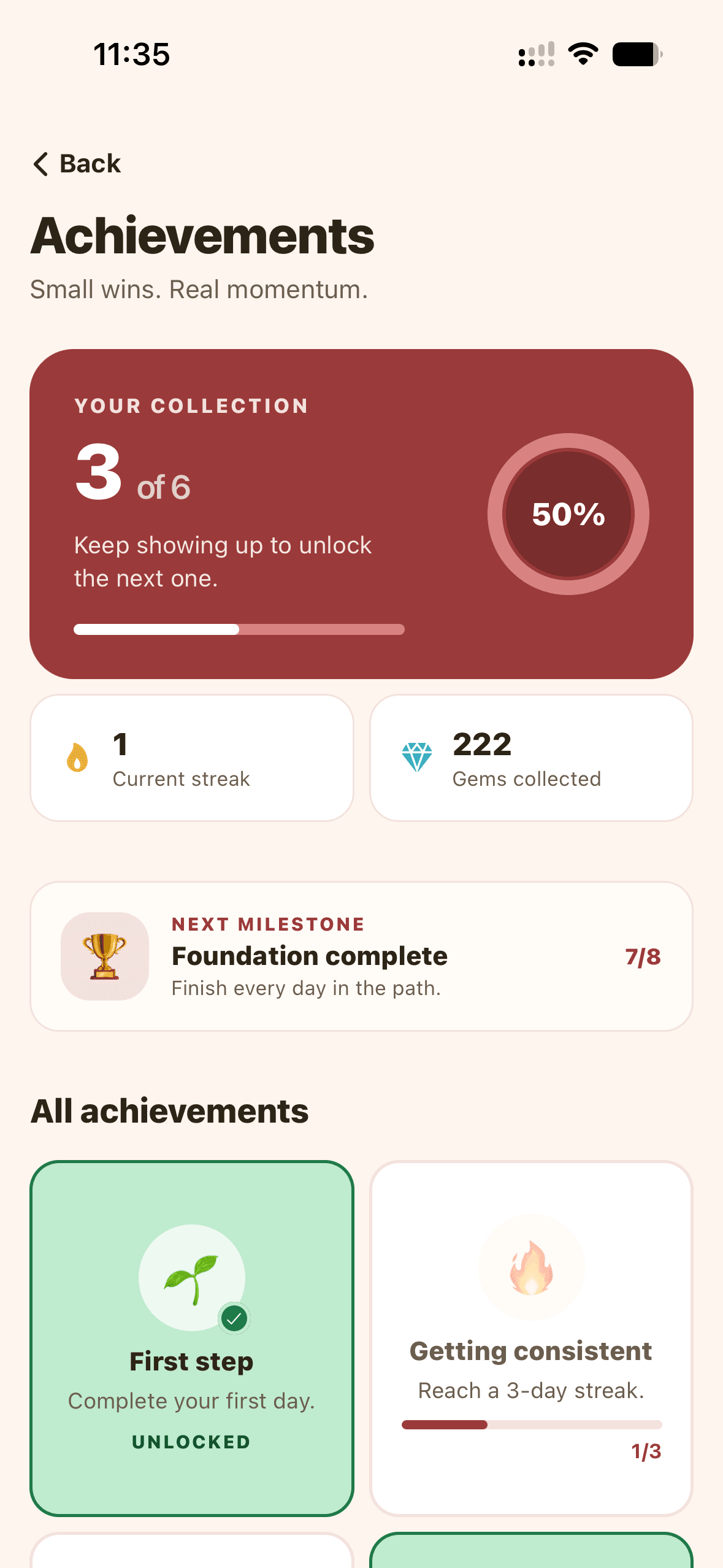 QuickSkill achievements and milestone collection